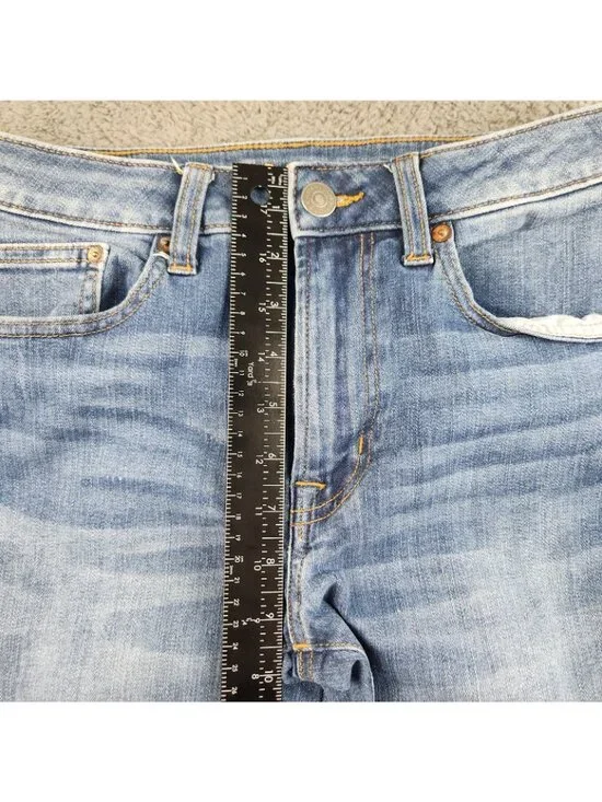 American Eagle AE Flex Slim Straight Jeans Men's 29x32 Stretch Light Wash Ripped - Picture 4 of 11